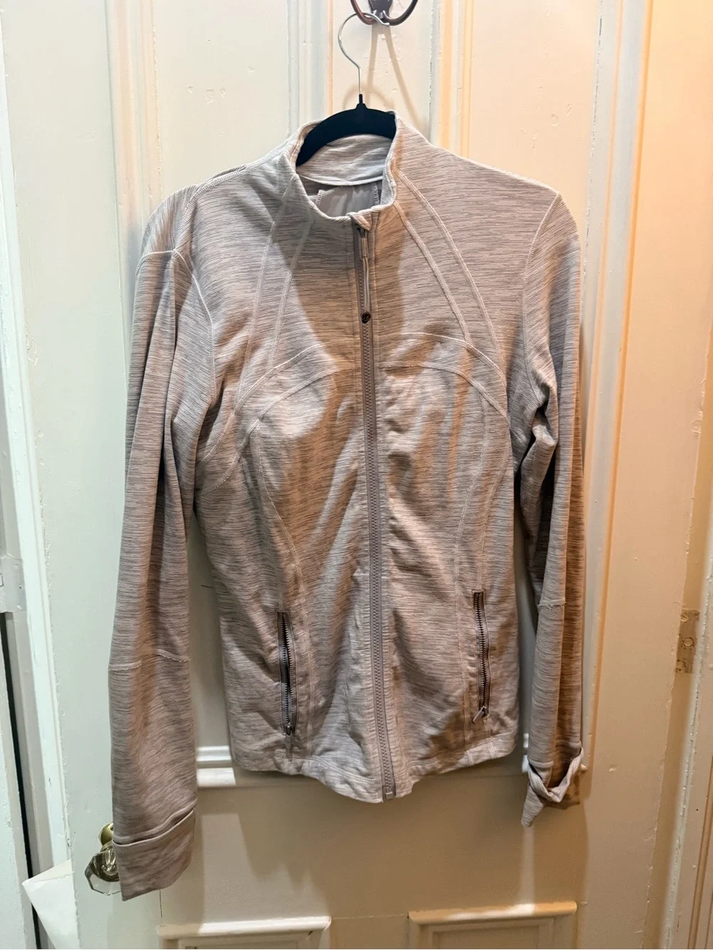 lululemon athletica Heathered Light Gray Full-Zip Jacket